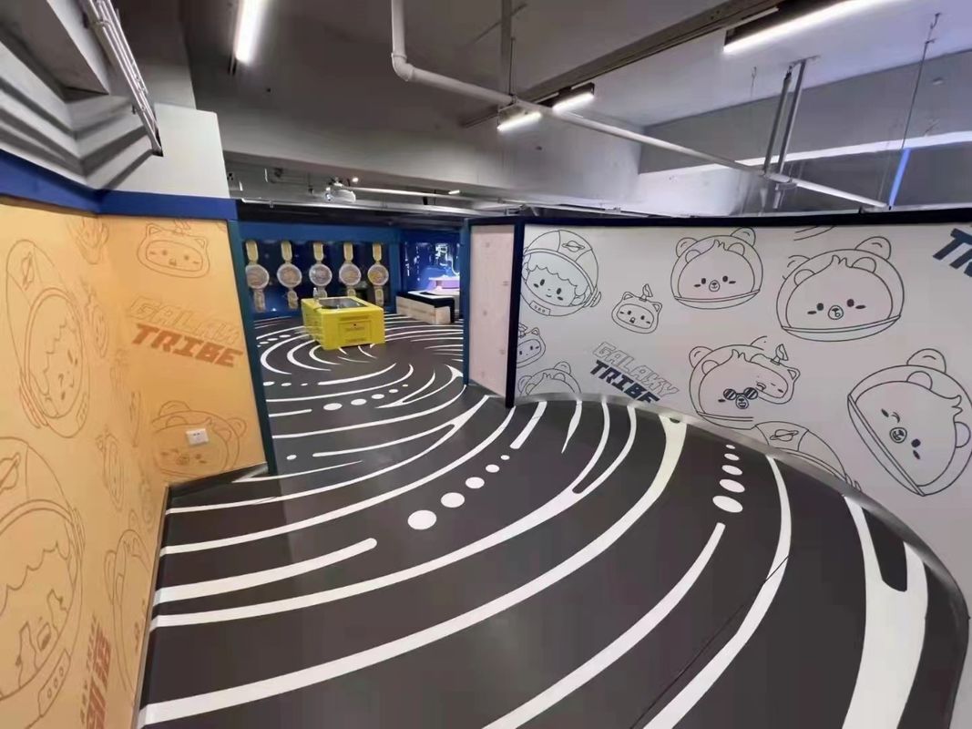 Lantai Vinyl Efek 3D Pribadi PVC Lantai Vinyl Cetak 3D Untuk Taman Hiburan
