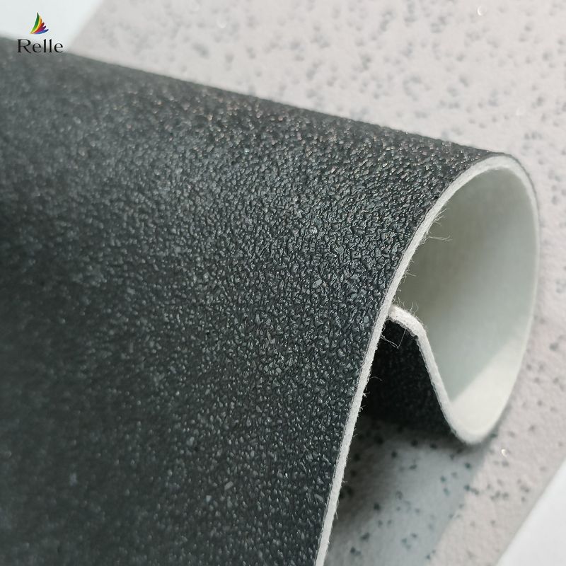 Lantai Anti-Slip Felt Back Emery PVC Lantai Vinyl Keamanan Untuk Metro