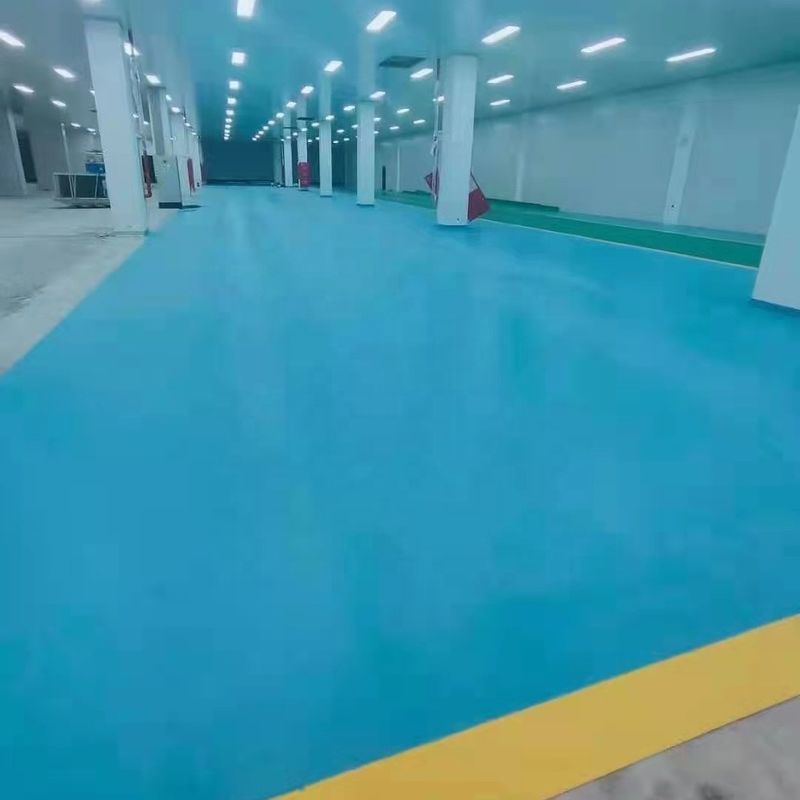 PVC Workshop Floor Covering 1.4mm Workshop Vinyl Flooring Biru Hijau