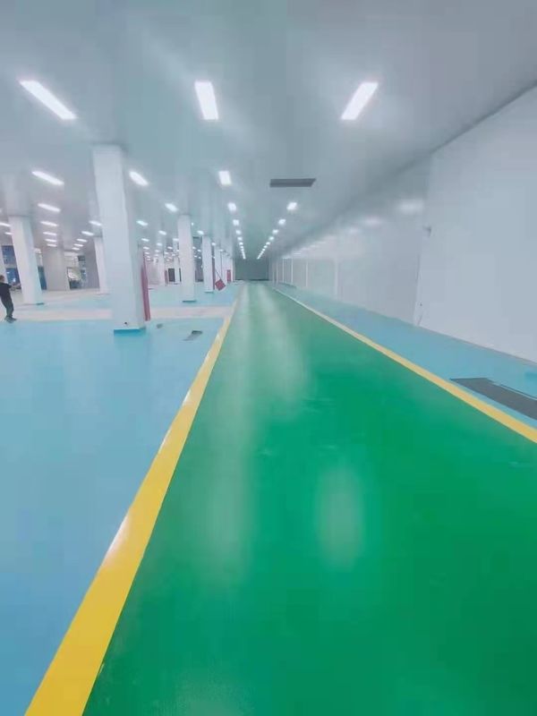 PVC Workshop Floor Covering 1.4mm Workshop Vinyl Flooring Biru Hijau