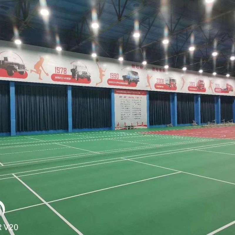 Indoor Green Synthetic Badminton Court Flooring Roll Mat dengan PVC dan Batu kapur oleh Relle