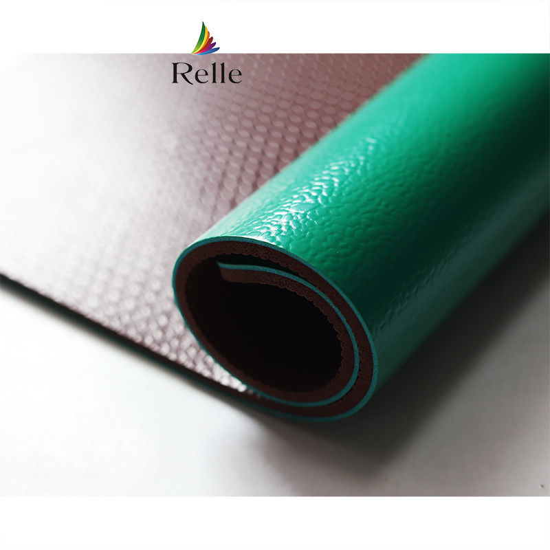Indoor Green Synthetic Badminton Court Flooring Roll Mat dengan PVC dan Batu kapur oleh Relle