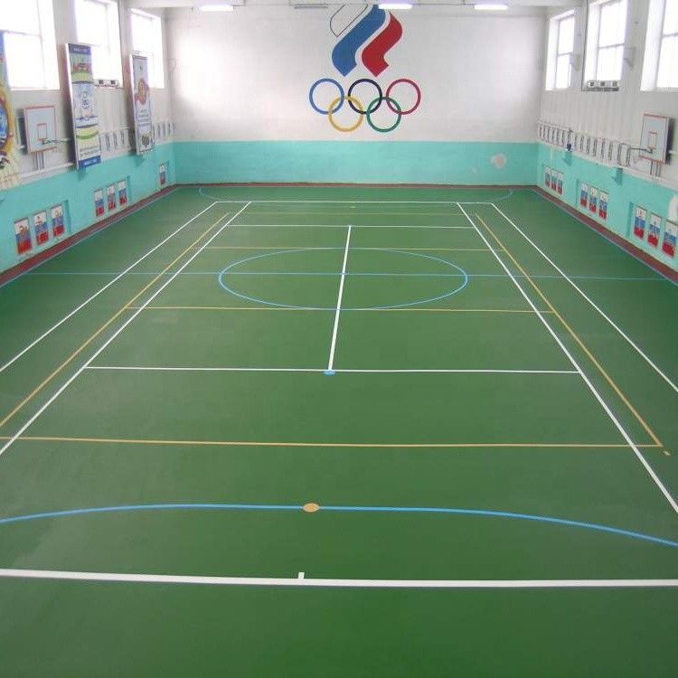 Indoor Relle 6mm Indoor Green Synthetic Badminton Court Flooring dengan Shock Absorption