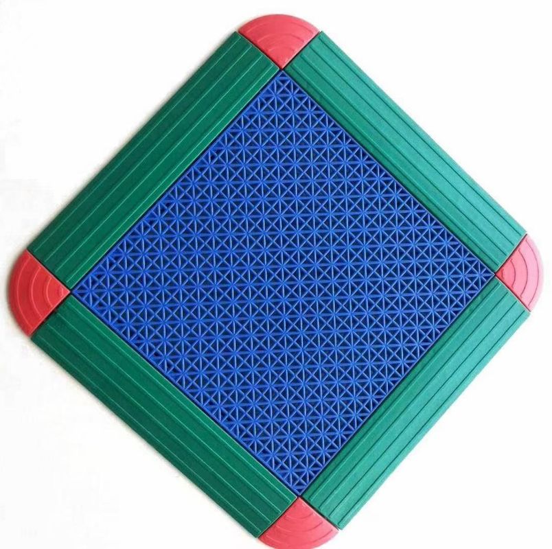 PP Biru Interlocking Sports Flooring 3,5mm 4,5mm 6mm Outdoor Sports Interlocking Tiles
