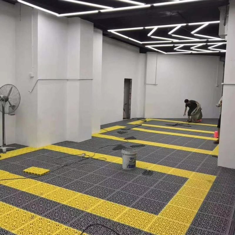 PP Biru Interlocking Sports Flooring 3,5mm 4,5mm 6mm Outdoor Sports Interlocking Tiles