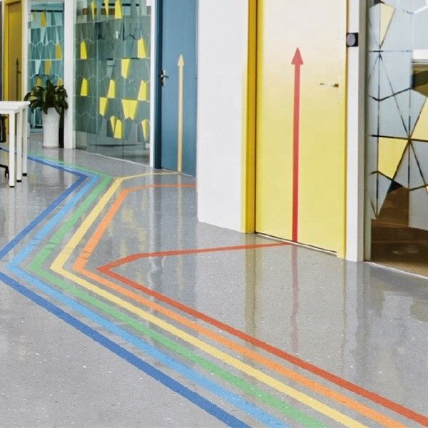 Dryback Homogeneous Flooring 2mm Laboratory Vinyl Flooring Biru Kuning Hijau
