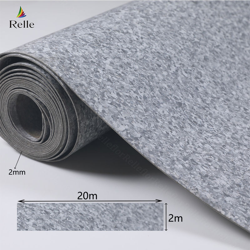 Plain Etc Relle Rumah Sakit Sekolah Homogen Resilient Sheet Vinyl Lantai untuk Dubai