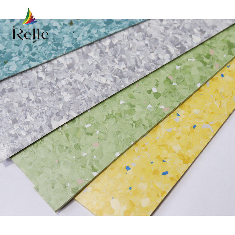 PUR Coating Relle Stock Lot Eco-Friendly PVC Light Beige Vinyl Anti-Static Floor untuk laboratorium