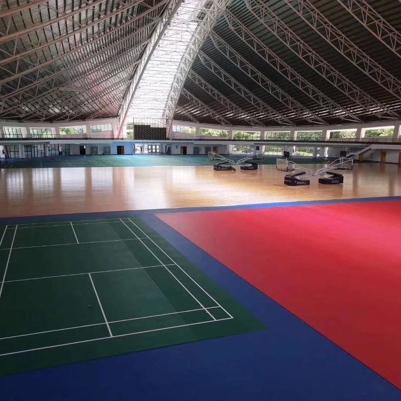 600 Pilihan Warna Relle PVC Futsal Court Flooring Roll dengan Desain Tekstur Gridding