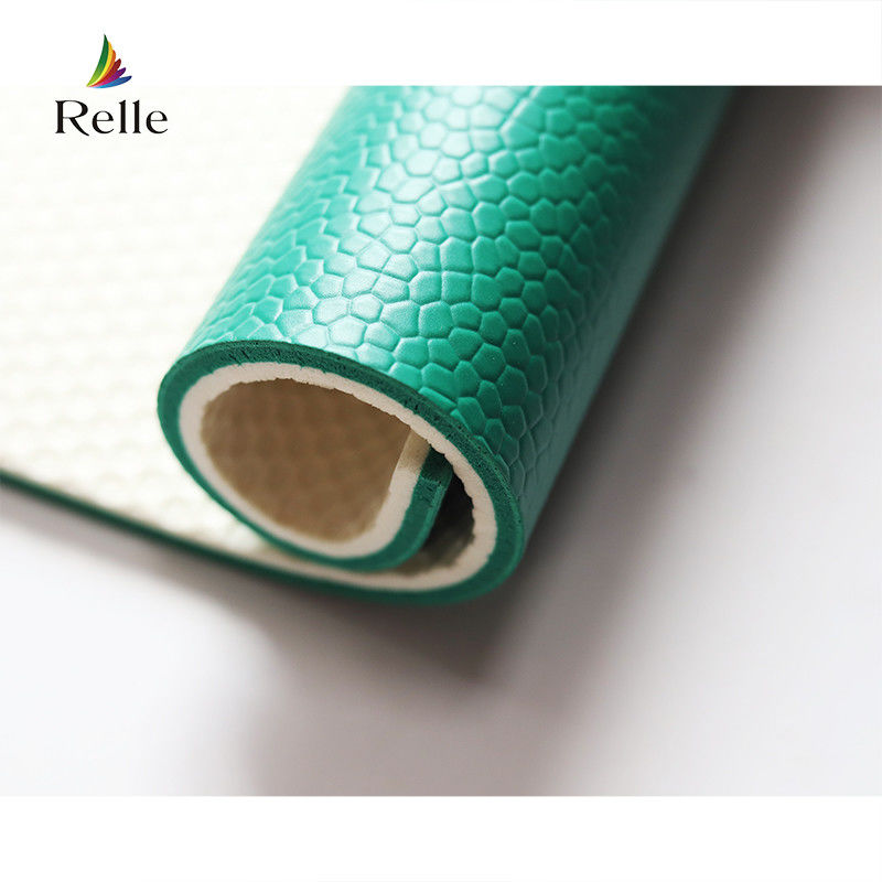 Green Badminton Court Sports Floor Mat Roll in Relle Bahan PVC sintetis untuk olahraga
