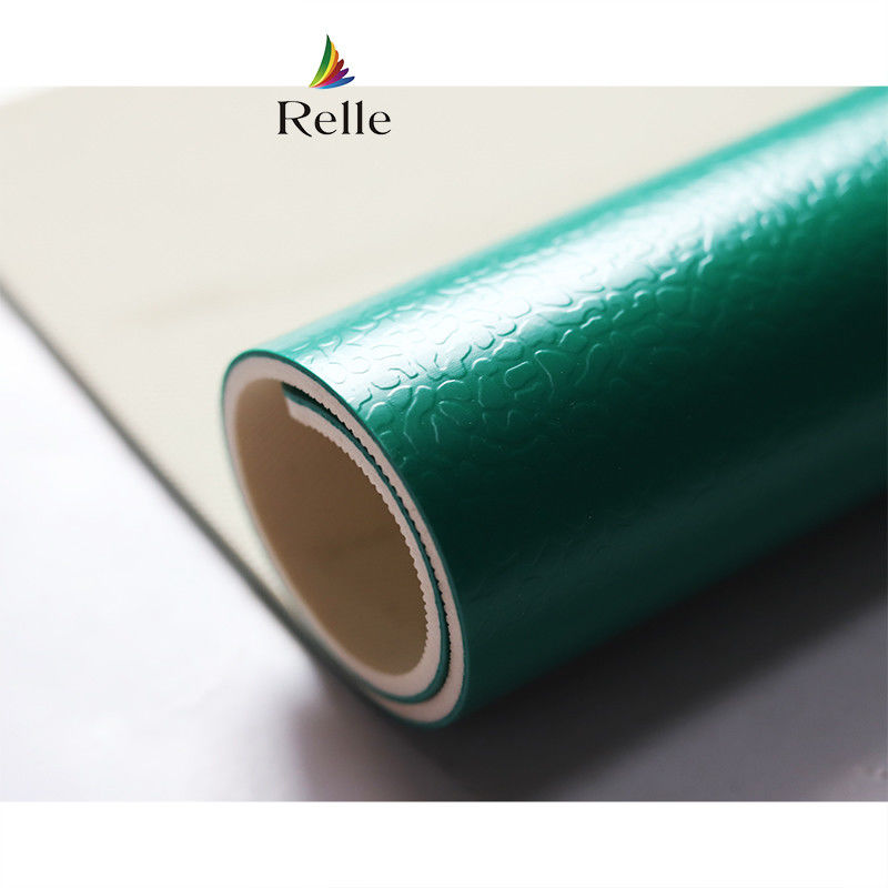 Green Badminton Court Sports Floor Mat Roll in Relle Bahan PVC sintetis untuk olahraga