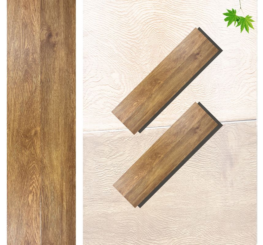 PVC SPC Lantai Kayu Melihat Vinyl Papan 8mm Lantai Hibrida Dengan Batu Kapur Embossed