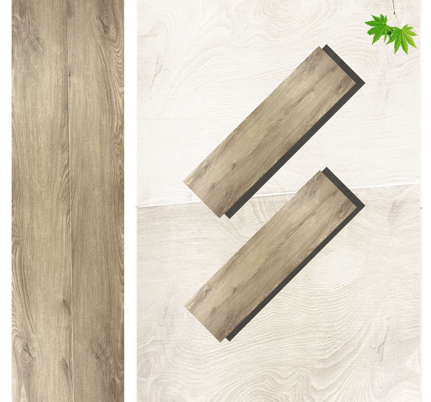 PVC SPC Lantai Kayu Melihat Vinyl Papan 8mm Lantai Hibrida Dengan Batu Kapur Embossed