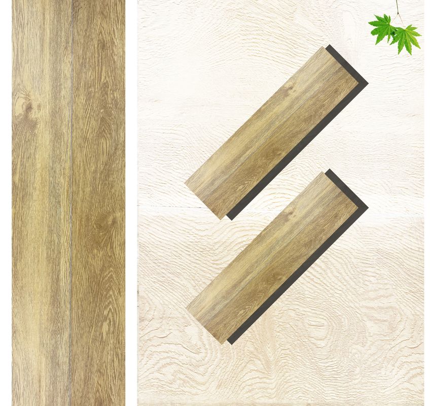 PVC SPC Lantai Kayu Melihat Vinyl Papan 8mm Lantai Hibrida Dengan Batu Kapur Embossed