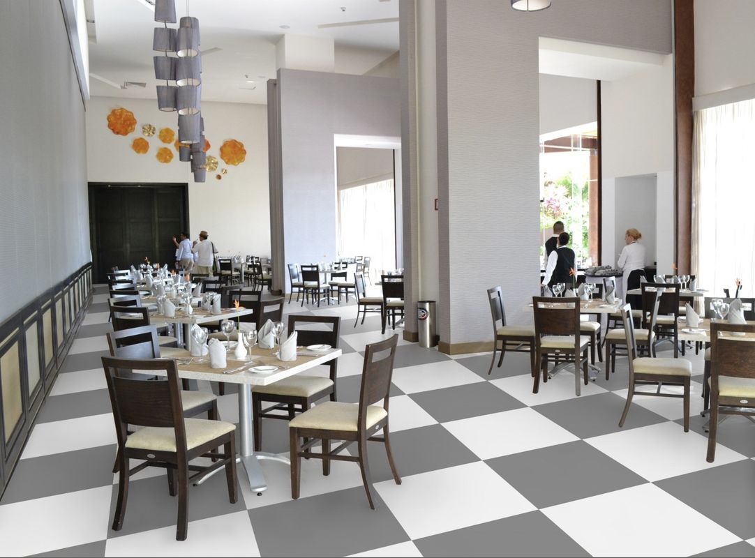 T Grade Wear Resistant Relle Light Vinyl Flooring Grey untuk Indoor di Malaysia Lembut dan Nyaman