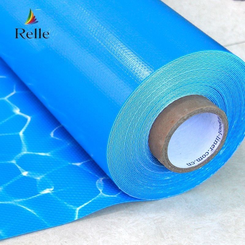 Ocean Blue PVC Pool Liner Anti UV 1.5mm 1.2mm Perkuat PVC Liner Untuk Kolam Renang