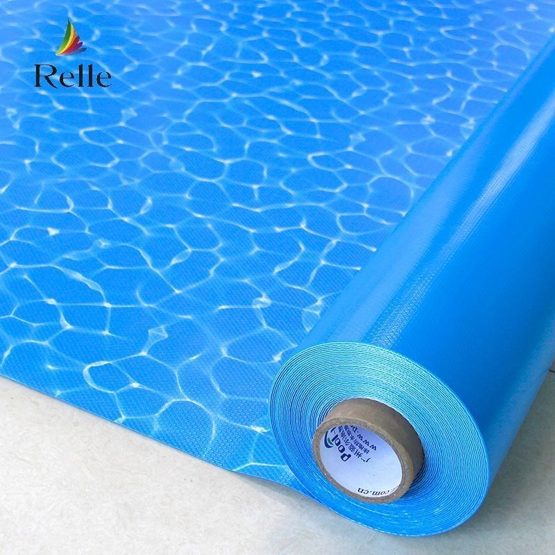 Waterproof Blue Mosaic Pool Liner 1.2mm 1.5mm Vinyl Liner untuk kolam renang bawah tanah