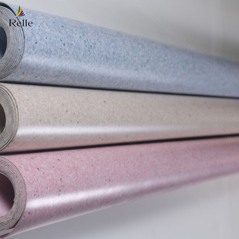 Relle PVC Homogen Vinyl Lantai untuk Aplikasi Rumah Sakit di Guangdong Per Roll
