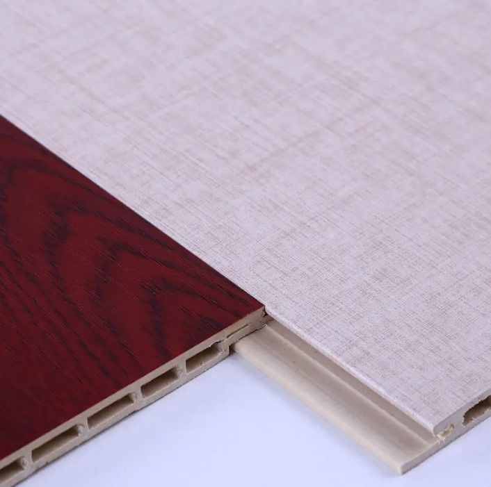 Papan dinding dekoratif terintegrasi dengan serat bambu panel dinding interior PVC kontemporer