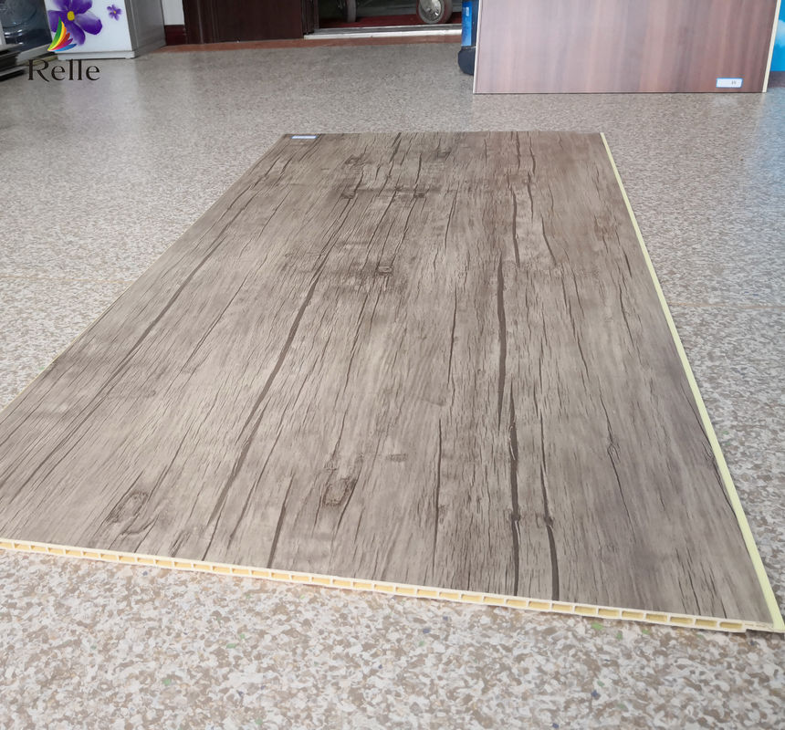 Papan dinding dekoratif terintegrasi dengan serat bambu panel dinding interior PVC kontemporer