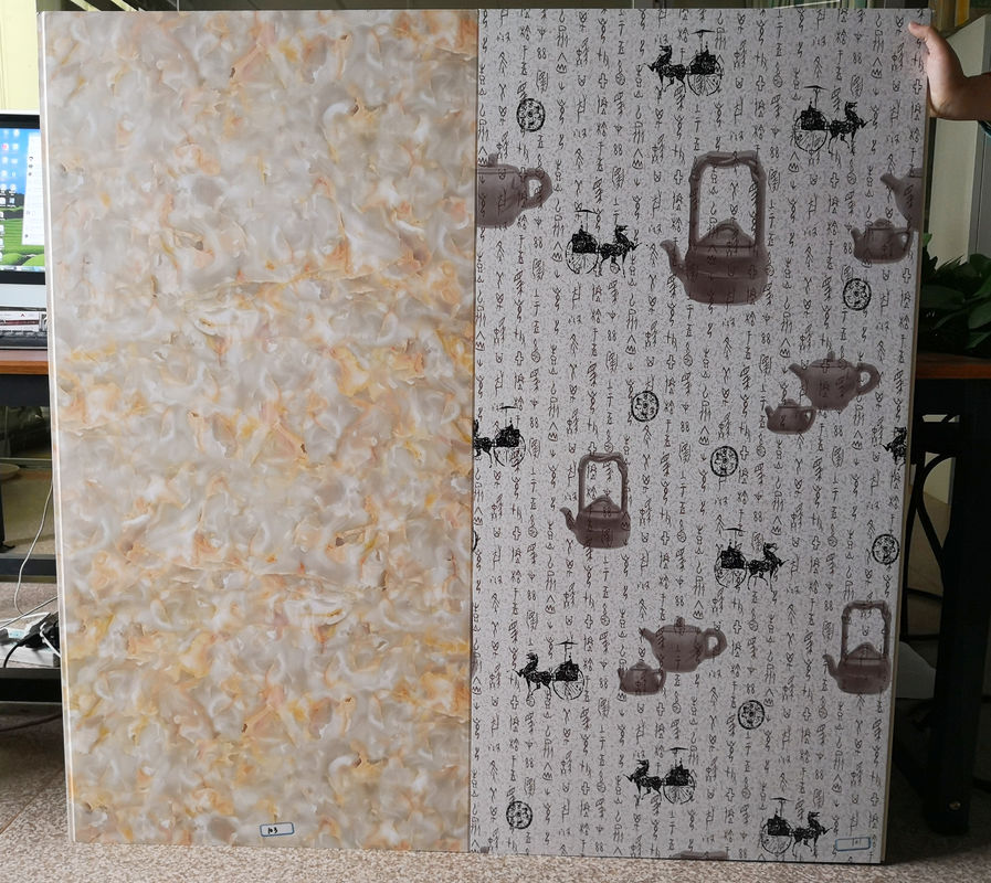 Panel dinding dekoratif serat bambu PVC 10mm tebal untuk ruang tamu