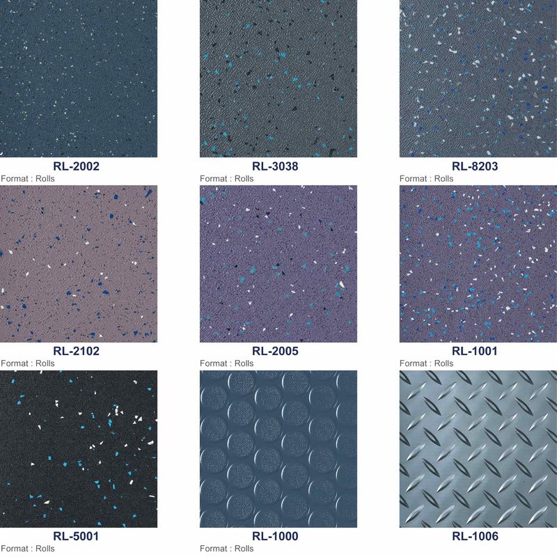 Lantai vinyl abu-abu non-slip lantai PVC komersial industri non-slip lantai vinyl
