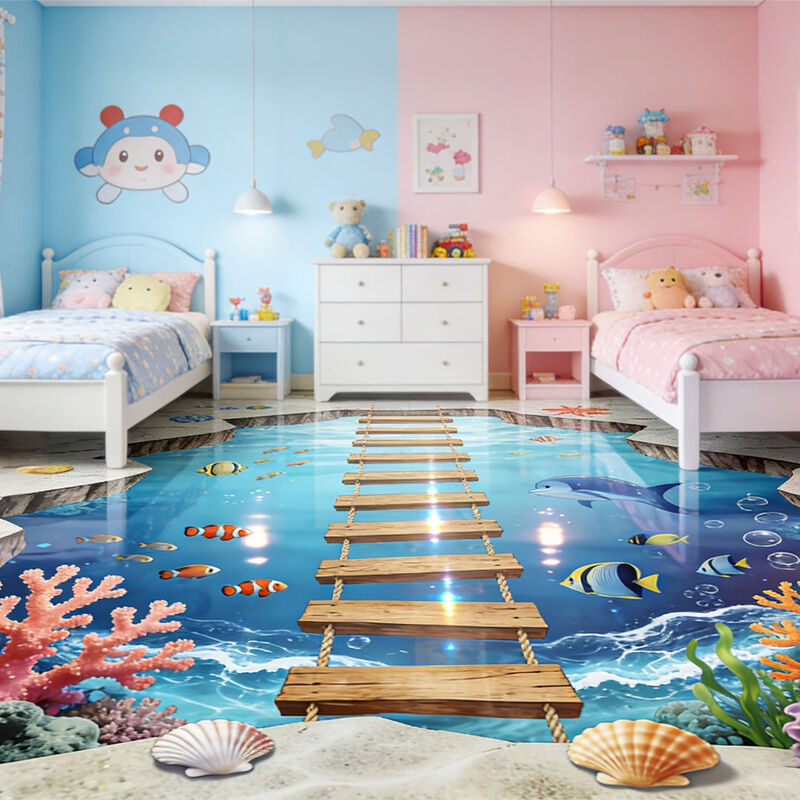 Premium Custom Image 3D Dekorasi Lantai untuk Ruang Tema