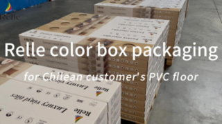 Kemasan kotak warna Relle untuk lantai Pvc pelanggan Chili